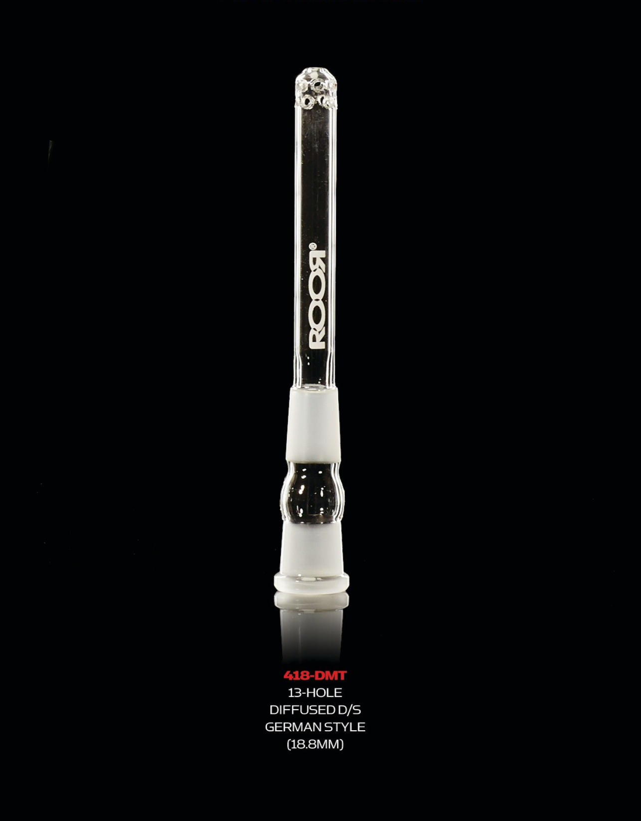ROOR® <br> 13-Hole Diffused Downstem<br> Straight 3¼"<br> 18.8mm → 18.8mm